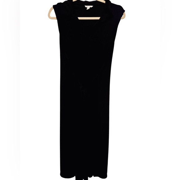 Cato Black Maxi Dress Size 14/16W Sleeveless Faux Wrap Tie Waist - Picture 4 of 4